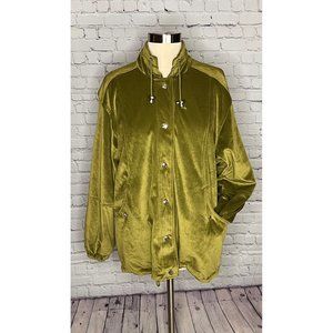 CS Signature Reversible Green Windbreaker Jacket | Midweight Velour | M